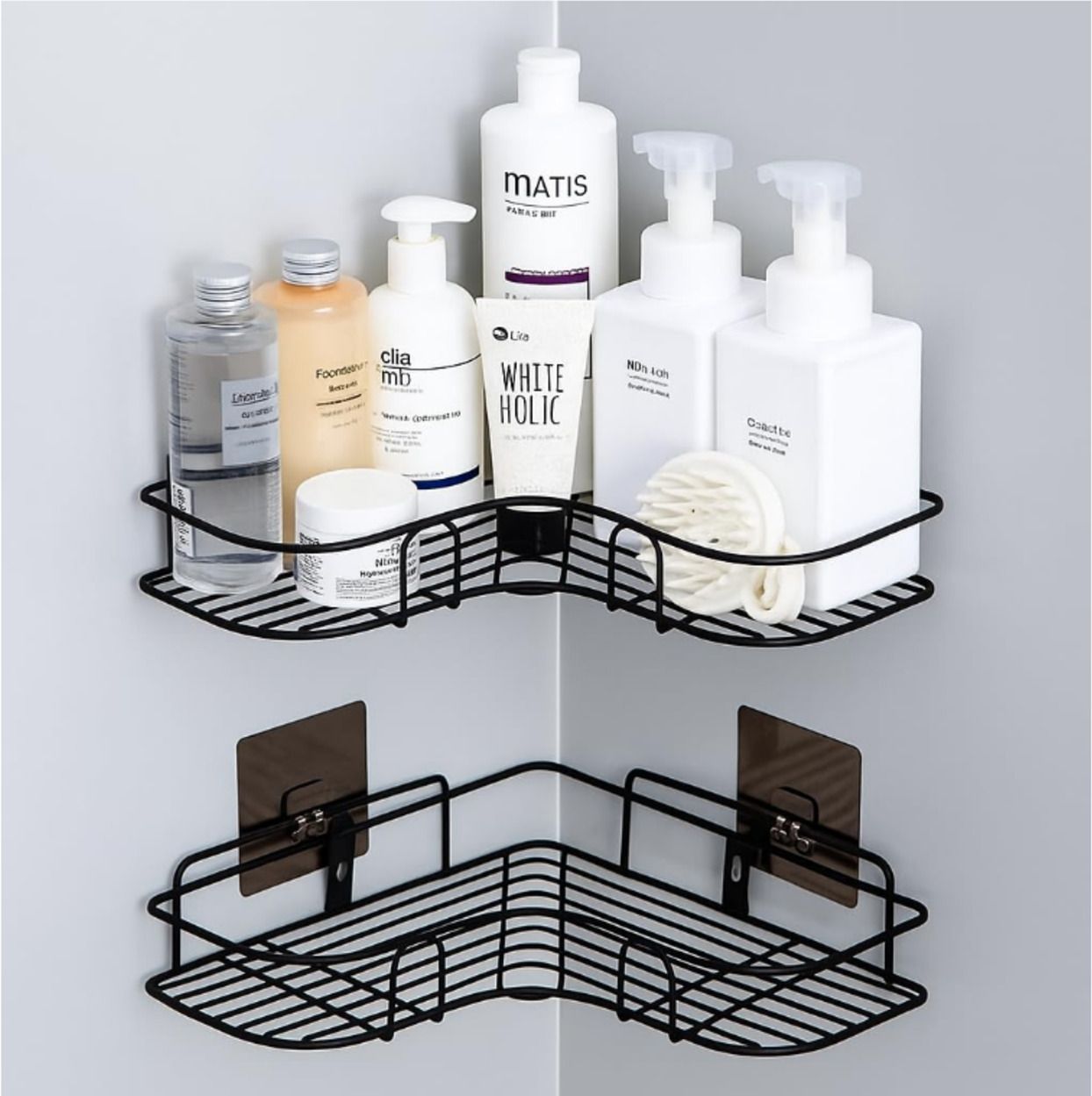 ALMORA Multi-Use Stainless Steel Bathroom Rack Iron Wall Shelf-image-6
