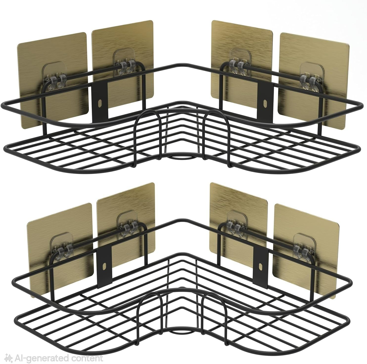 Modern Corner Bathroom Rack for Shampoo Soap & Cream Bottles Iron Wall Shelf-image-24