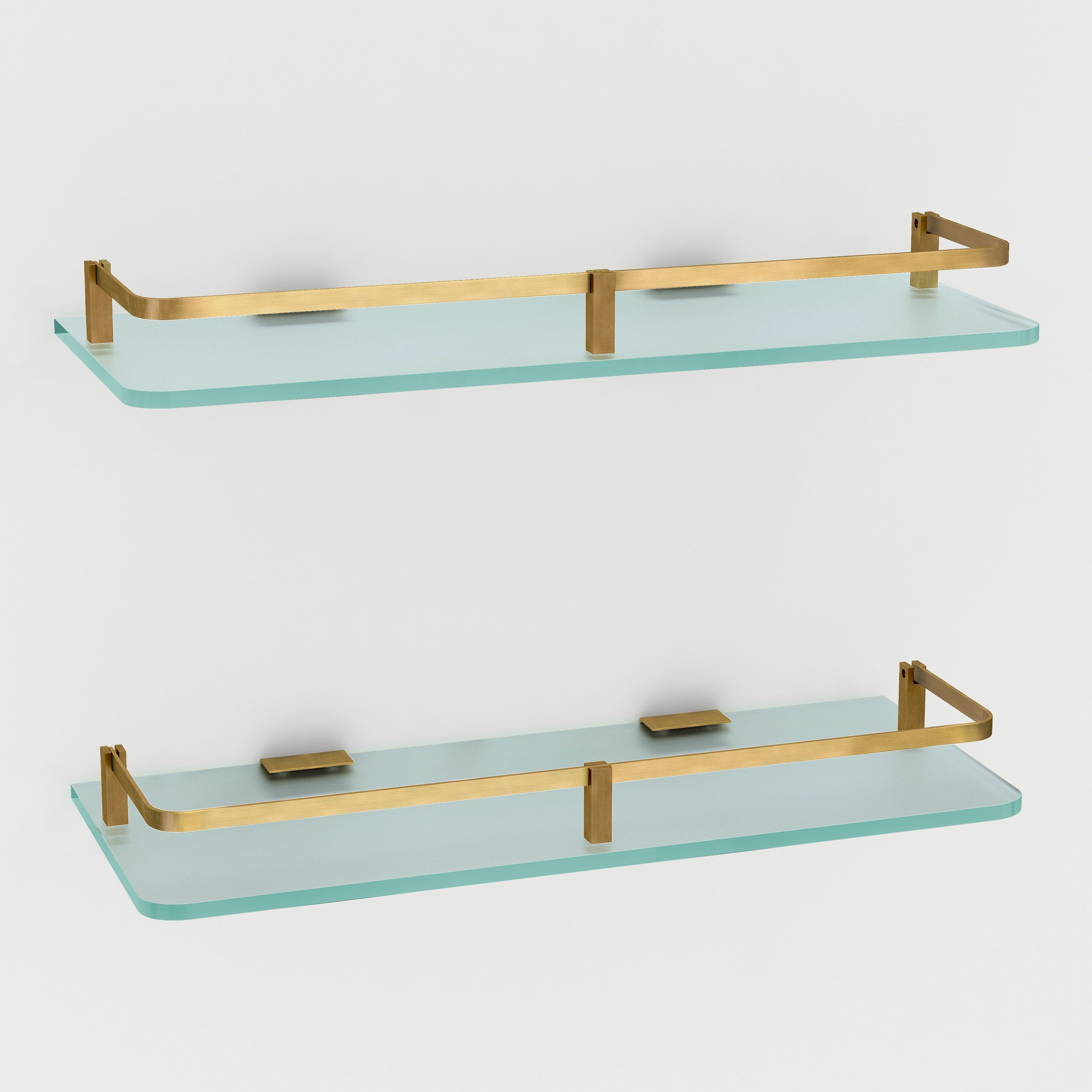 Frosted Glass Shelf Rack/Bathroom Shelf Organizer/Wall Shelf/Kitchen Shelf Glass, Brass Wall Shelf-image-24
