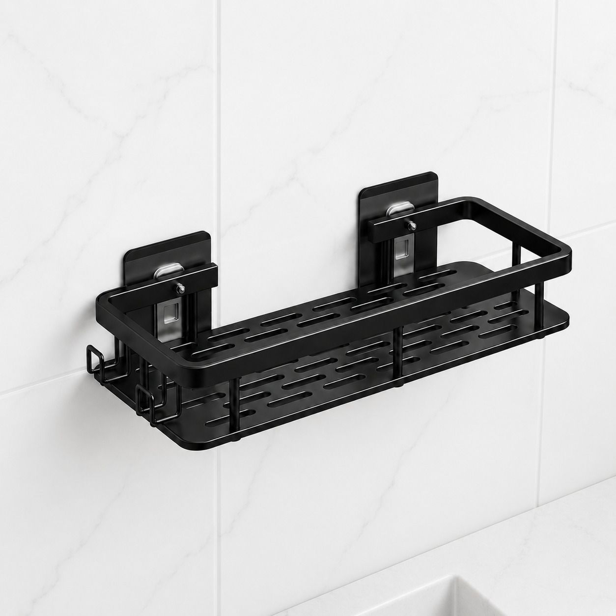 jay gatrad Bathroom Stand Metal Wall Shelf Shower Organizer No Drill Storage Rack Stainless Steel Wall Shelf-picture-41