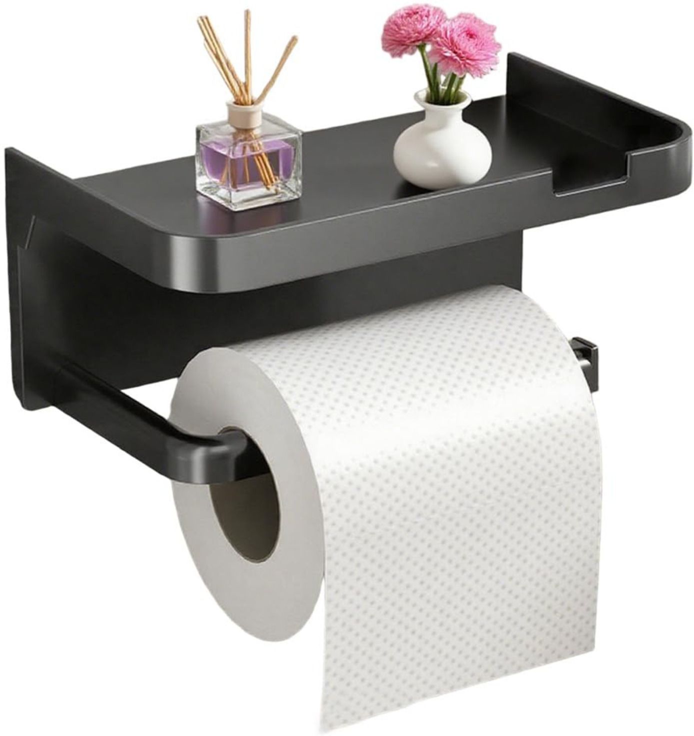 crr retail Toilet Paper Roll Holder with Mobile Stand Plastic Wall Shelf-picture-7