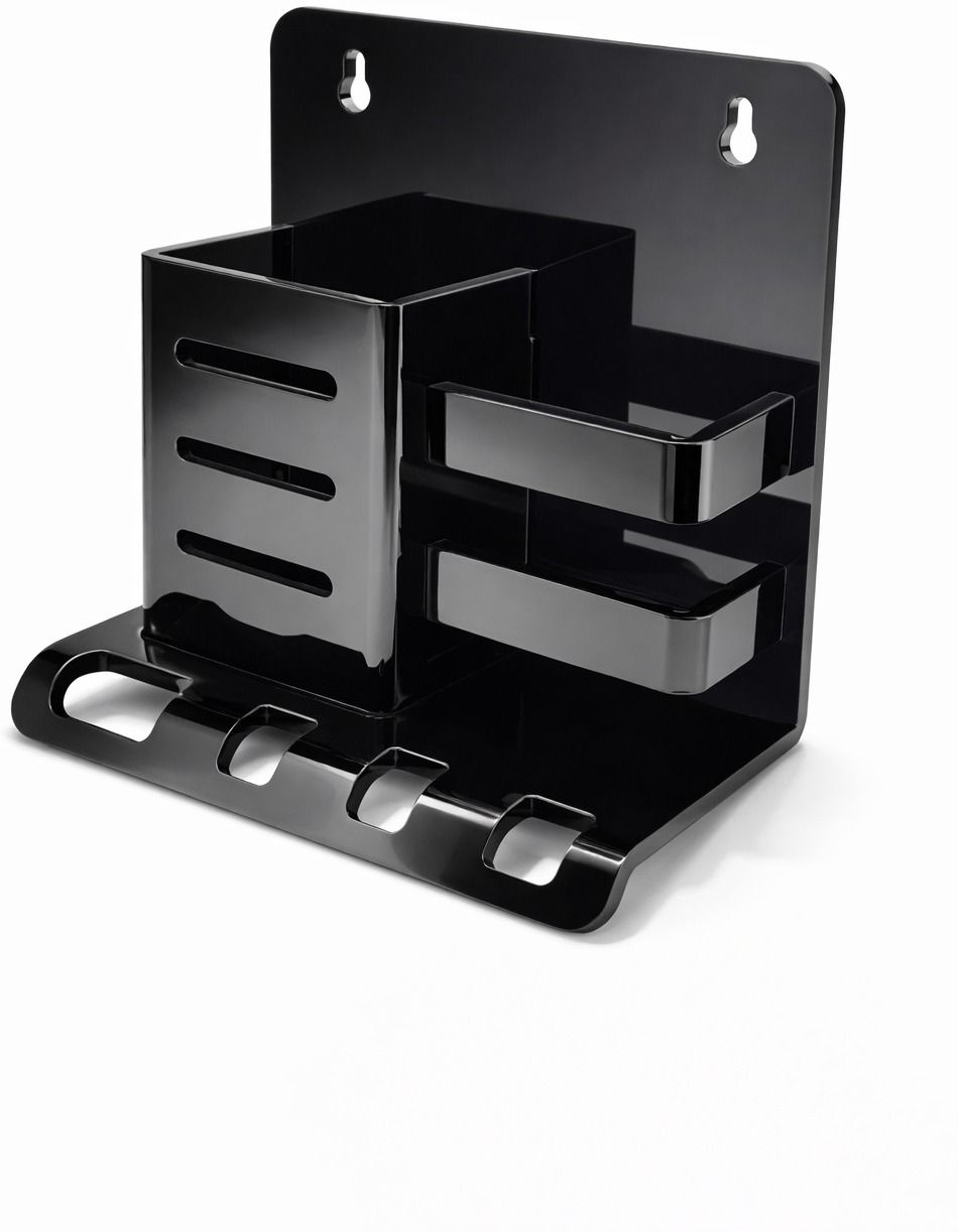 vanethic premium acrylic material bathroom organizer stand & toothbrush holder Acrylic Wall Shelf-picture-28
