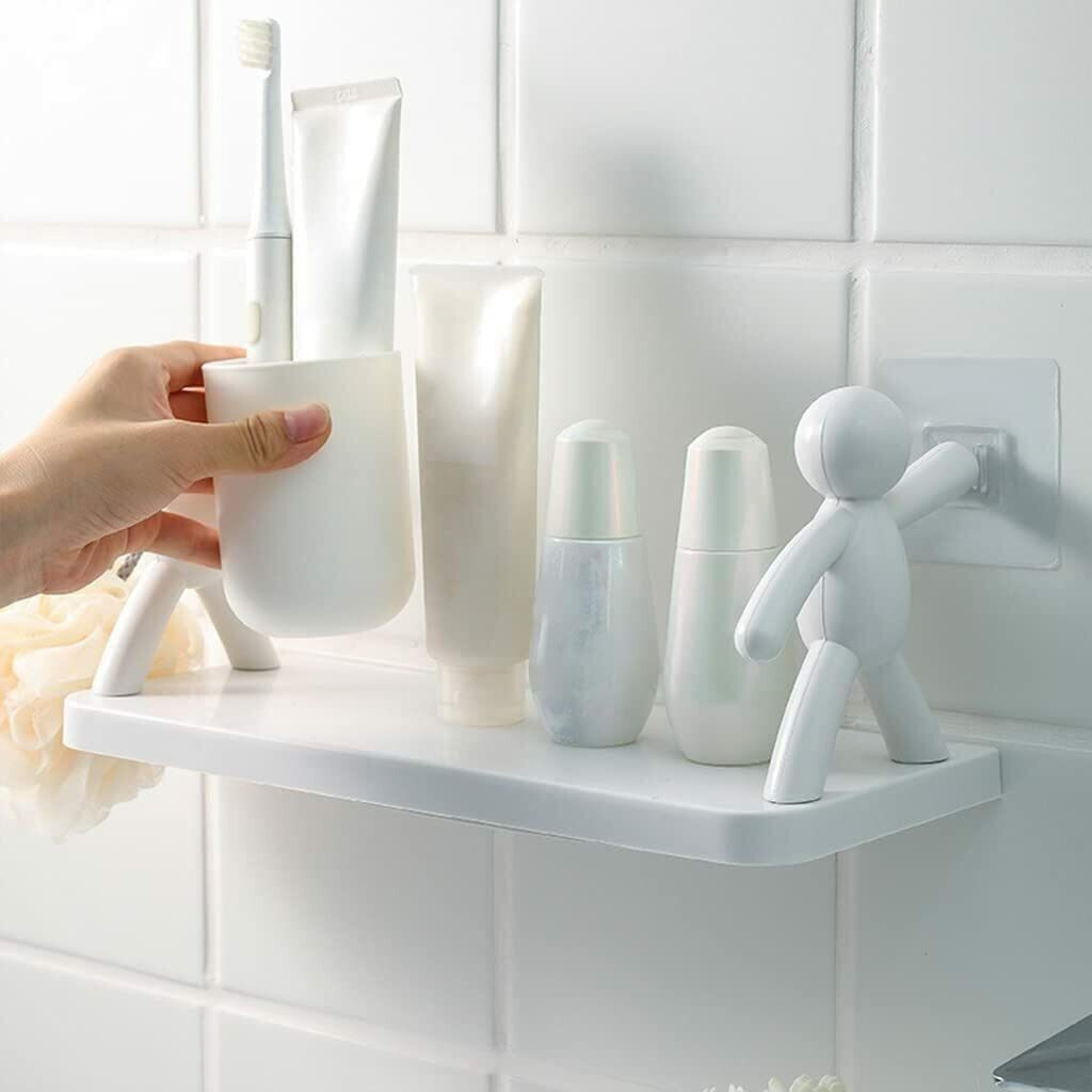sjk Self Adhesive Multi-Purpose Wall Hanging Humanoid floating Shelf 2676 Regular Organizer image 1