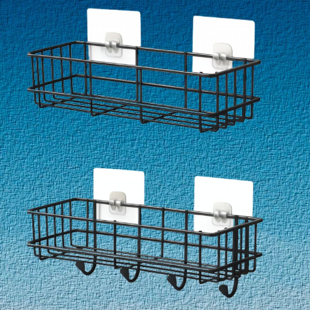 Smart Black Iron Storage Shelf Organizer Iron, Steel Wall Shelf-image-31