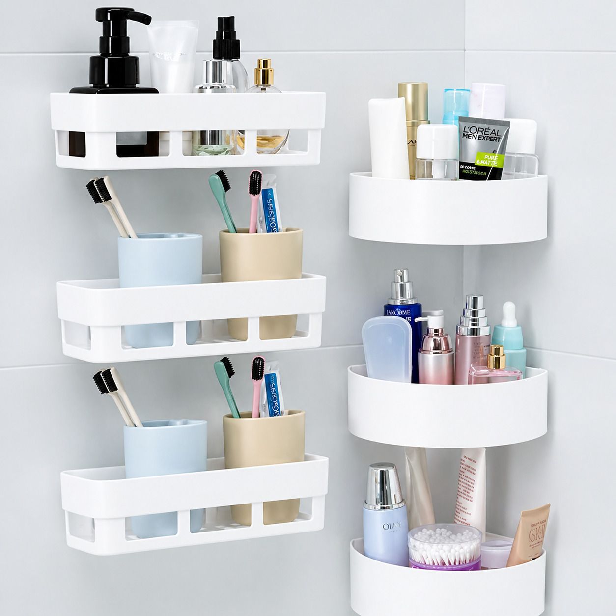 flipkart smartbuy Multipurpose Home Kitchen Bathroom Accessories Plastic Wall Shelf-picture-36