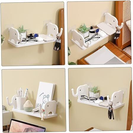 Elephant Shape Storage Rack Stand Plastic Wall Shelf-image-20