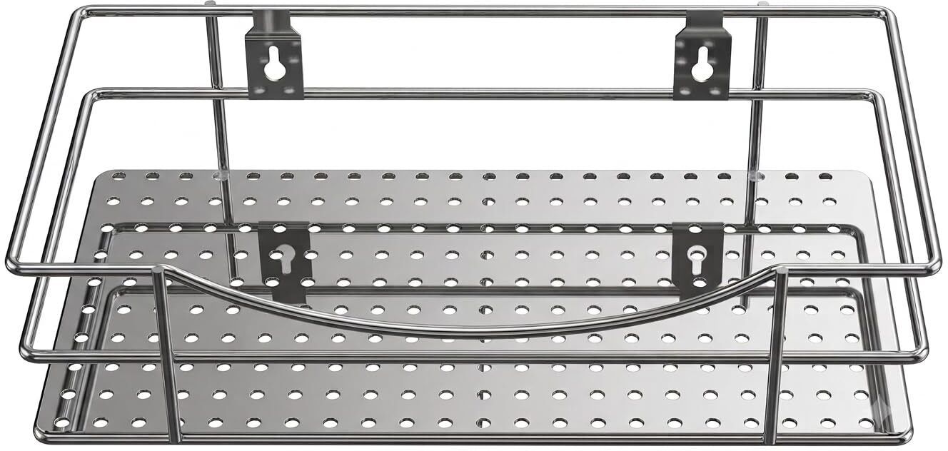 Wall Mounted Stainless Steel Kitchen Organizer Shelf 12 x 6 Inch | Stainless Steel Wall Shelf-image-42