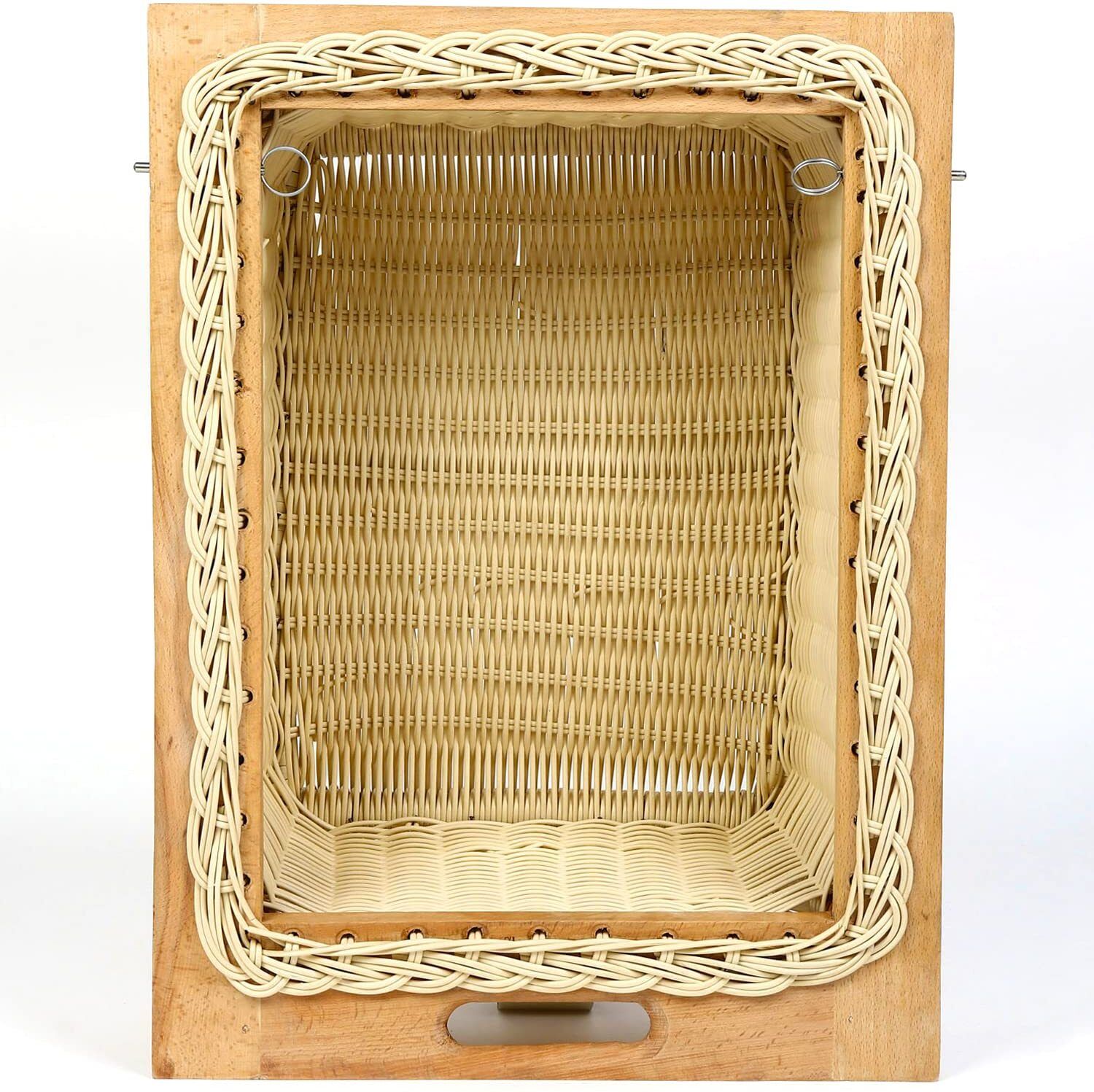 habereindia Bamboo Beige Wicker Pull Out Basket for Vegetable and Pantry Storage Storage Basket-picture-11