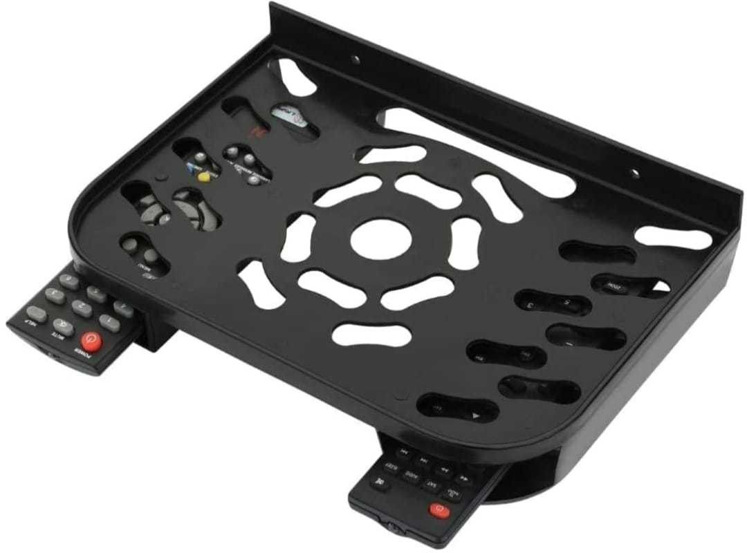 Wall Mount Plastic Shelf For TV Set Top Box, DTH Stand with Double Remote Holder Plastic Wall Shelf-image-41