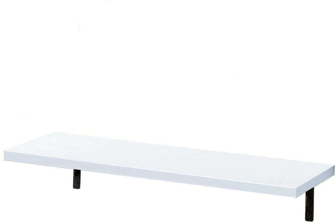 flux White Wall Mounted Shelf | L Bracket Wall Stand | Photo Shelf for Home Particle Board Wall Shelf-picture-12