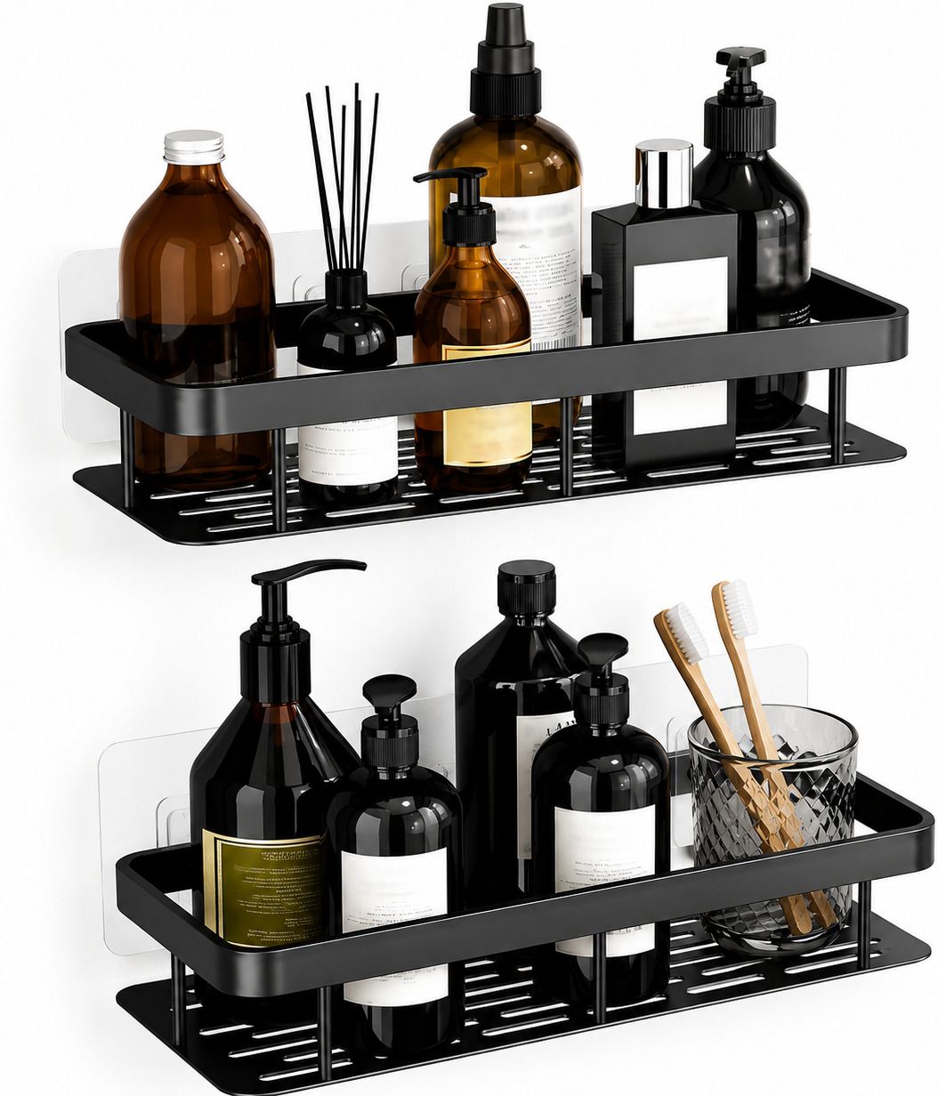 tastic Wall Mounted Plastic Bathroom Storage Organizer Rack Bathtub Caddy-picture-41