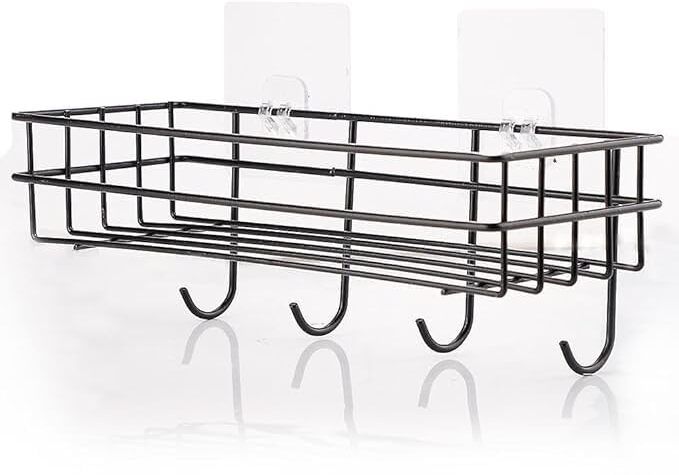 m y Fruits/Vegetables Kitchen Rack Multi-use Self Adhesive Kitchen Bathroom Corner Shelf Iron-picture-15