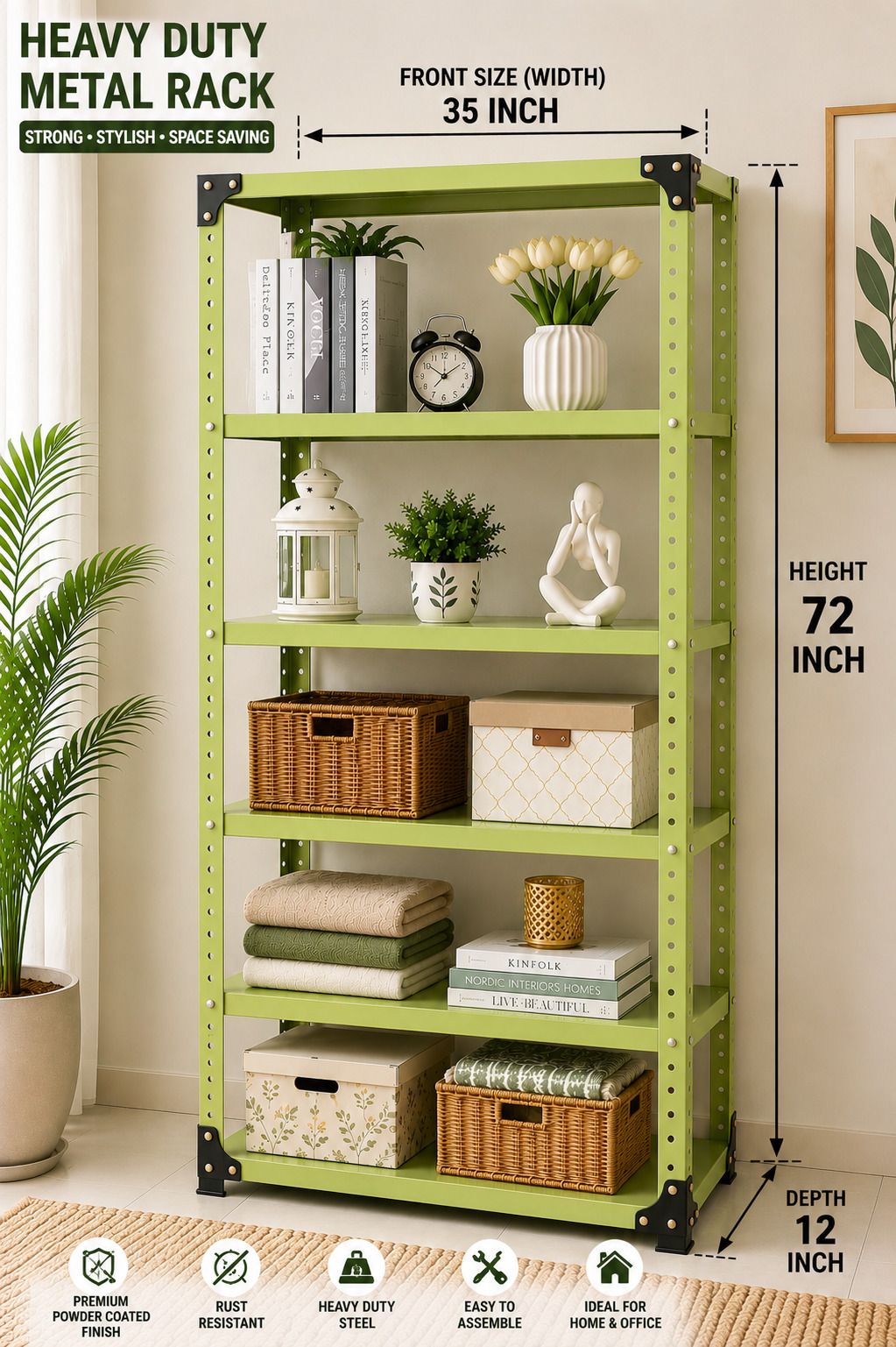 perfect steel traders 6 Metal Open Book Shelf-picture-23