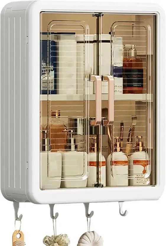 ESKIA Self-Adhesive Storage Wall-Mounted Cabinet for Kitchen, Bathoom Plastic Wall Shelf-image-42