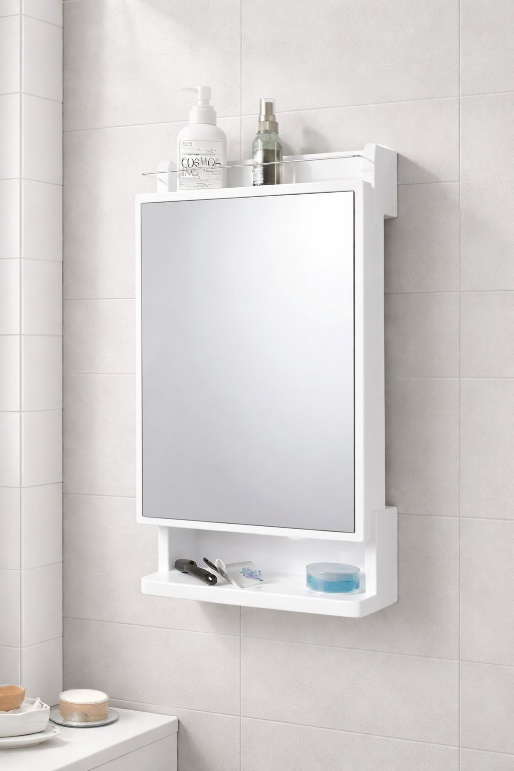 MC00112 Glass, Plastic, Steel, Crystal Wall Shelf-image-1