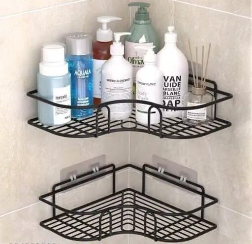 OITREX Corner Shelf with Hooks Iron Wall Shelf-picture-13