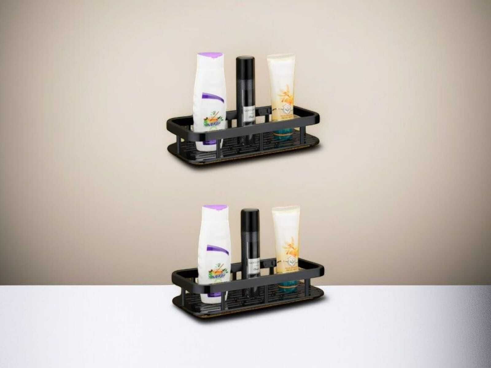 Bathroom plastic Shelves No-Drill Corner Shelf Shower Storage Rack PACK OF 2