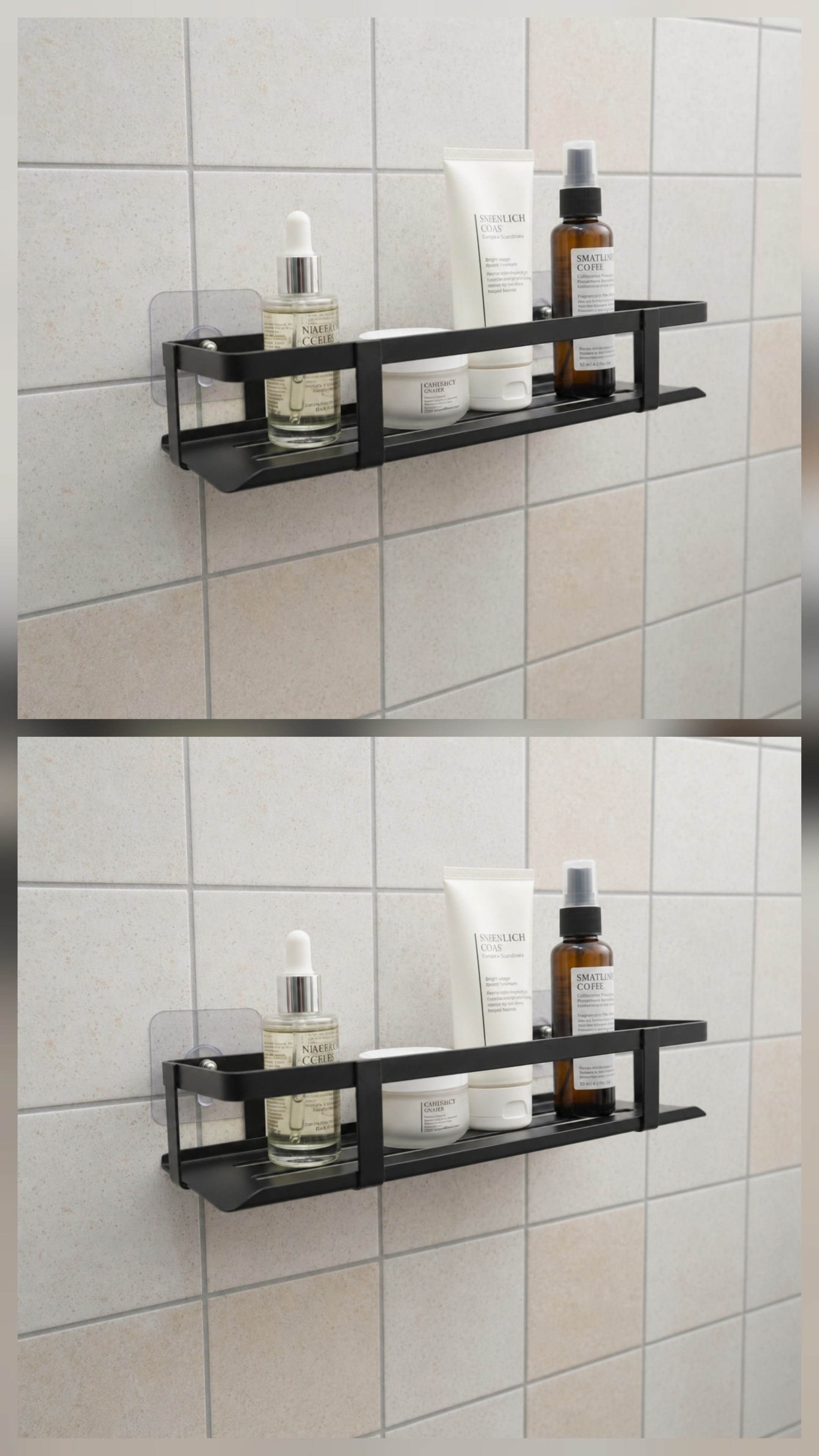 parmeshwar sales 2 Pcs Bathroom Wall Shelf Organiser Adhesive Mount Storage Rack Iron Wall Shelf-picture-43