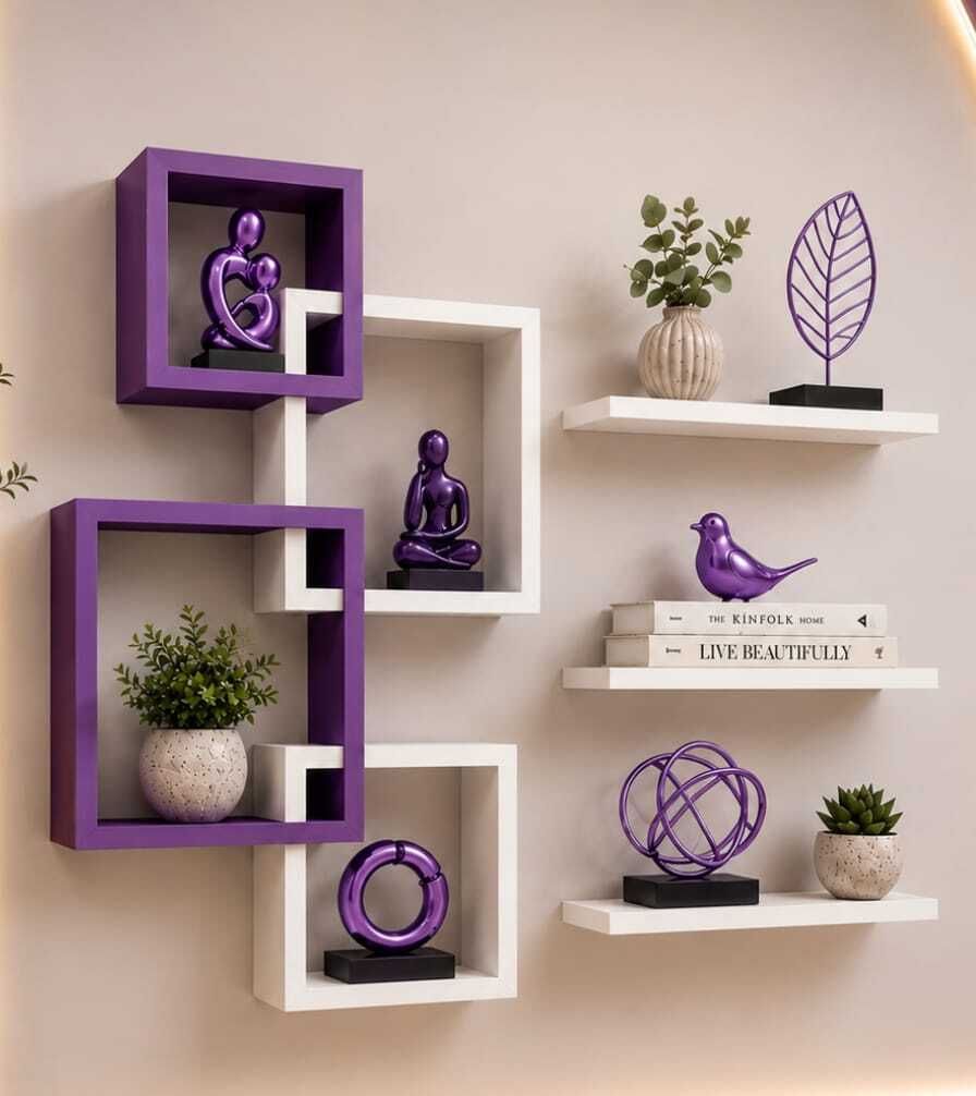 PURPLR WHITE WALL RACK Wooden Wall Shelf-image-39