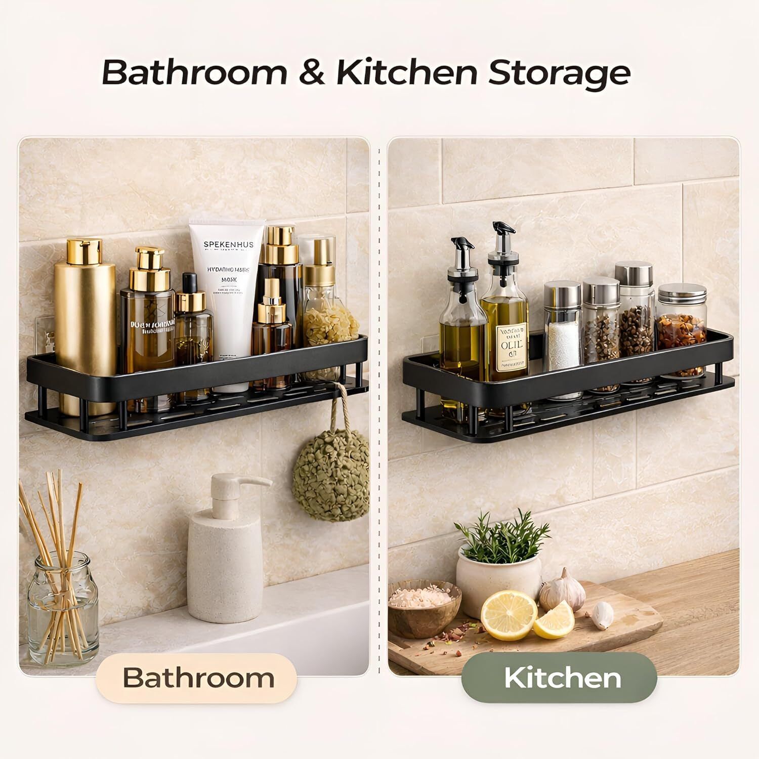takshon 2-Tier Wall Mounted Bathroom Storage Shelf Aluminium Wall Shelf-picture-22