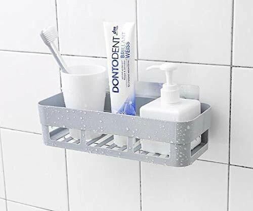sjk Self Adhesive Multi-Purpose Wall Hanging BATHROOM floating Shelf Plastic Wall Shelf-picture-6