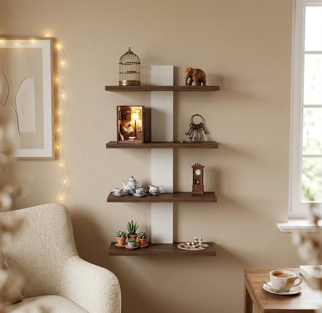 Wall Shelf Rack for Home Decor, Living Room & Bedroom MDF (Medium Density Fiber) Wall Shelf-image-48