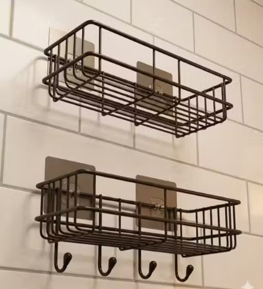 OITREX Wall Mounted Storage Basket Iron Wall Shelf-picture-32