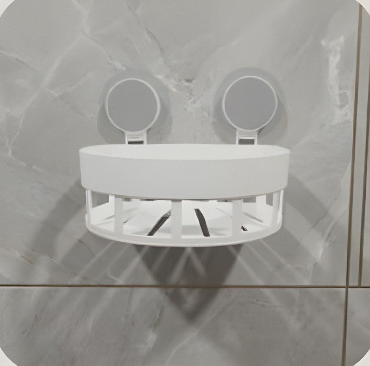 Suction Cup Corner Organizer Rack Plastic Wall Shelf-image-47