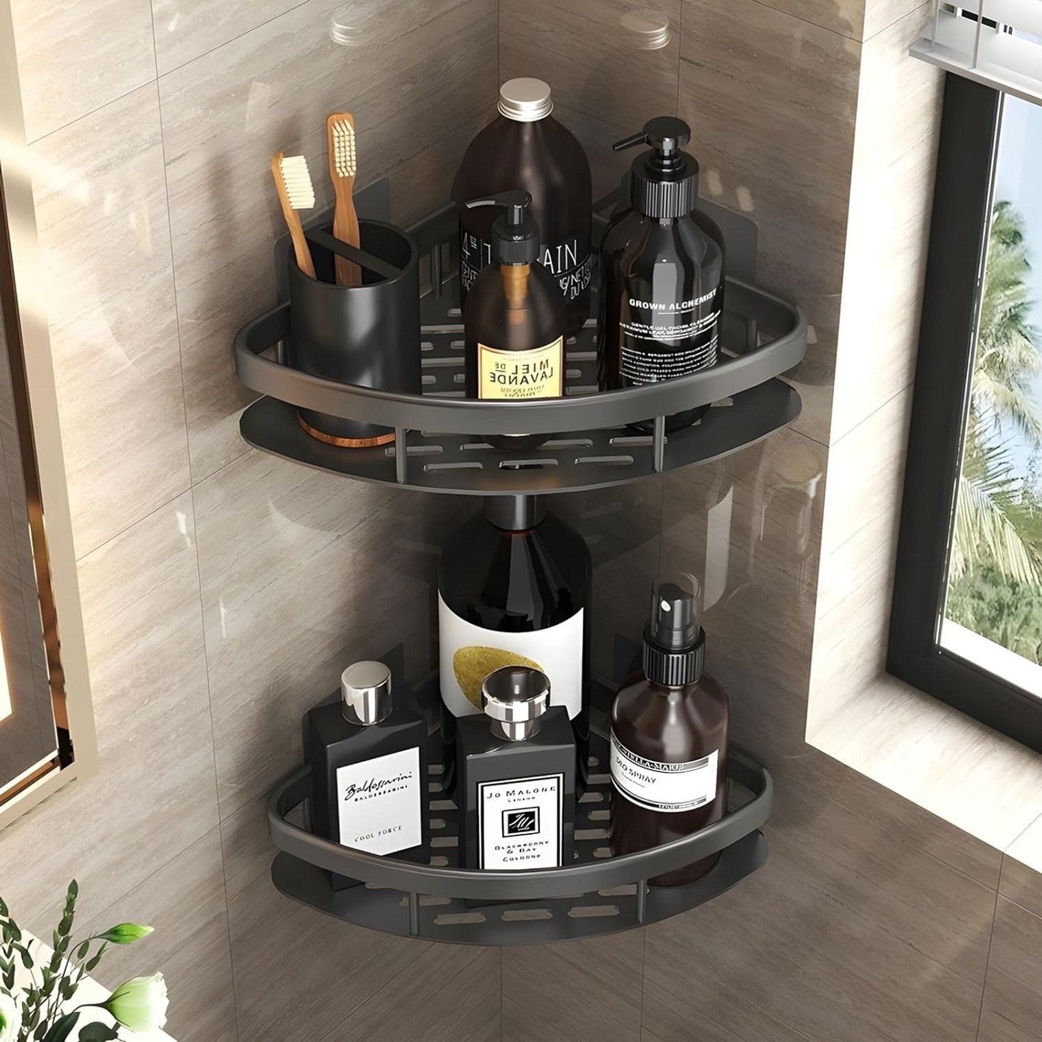 dyvis mart Organizer Shelf for Bathroom Aluminium Wall Shelf-picture-29