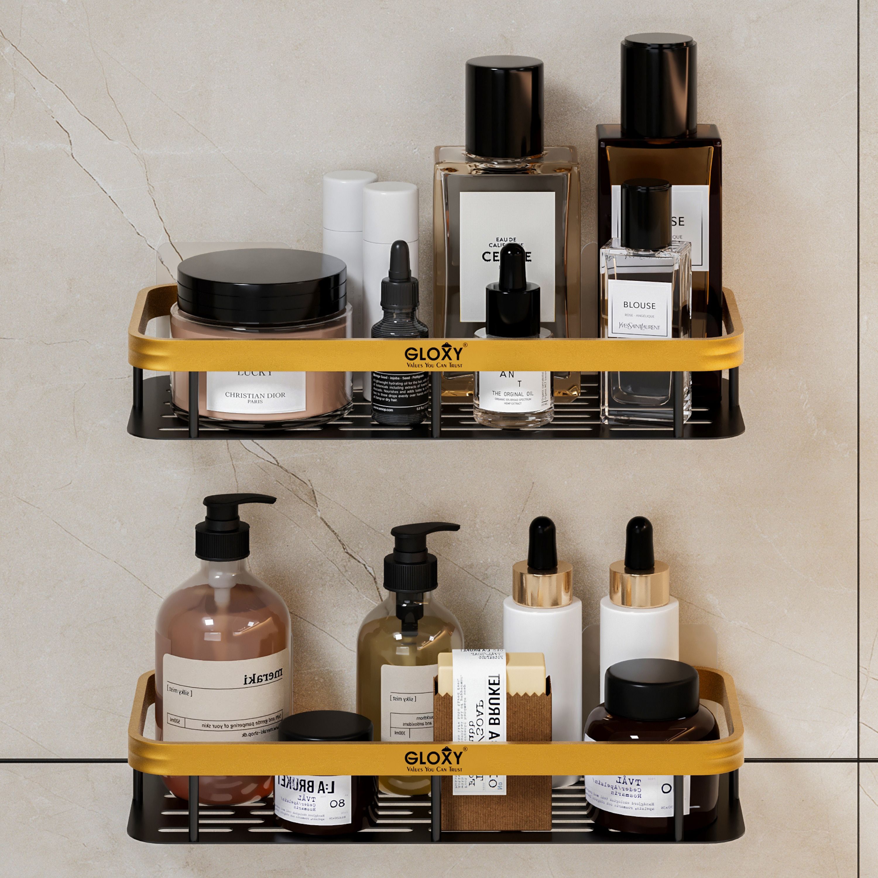 Bathroom Towel Rod Area Organizer Shelf | Bathroom Rack Shelf & Bathroom Stand 6.5 inch 1 Bar Towel Rod-image-0