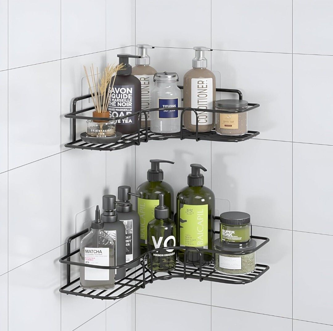 Bathroom corner rack shelf pack of 2 Steel Wall Shelf-image-10