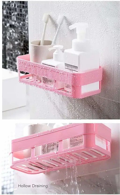 sjk Self Adhesive Multi-Purpose Wall Hanging BATHROOM floating Shelf Plastic Wall Shelf-picture-33