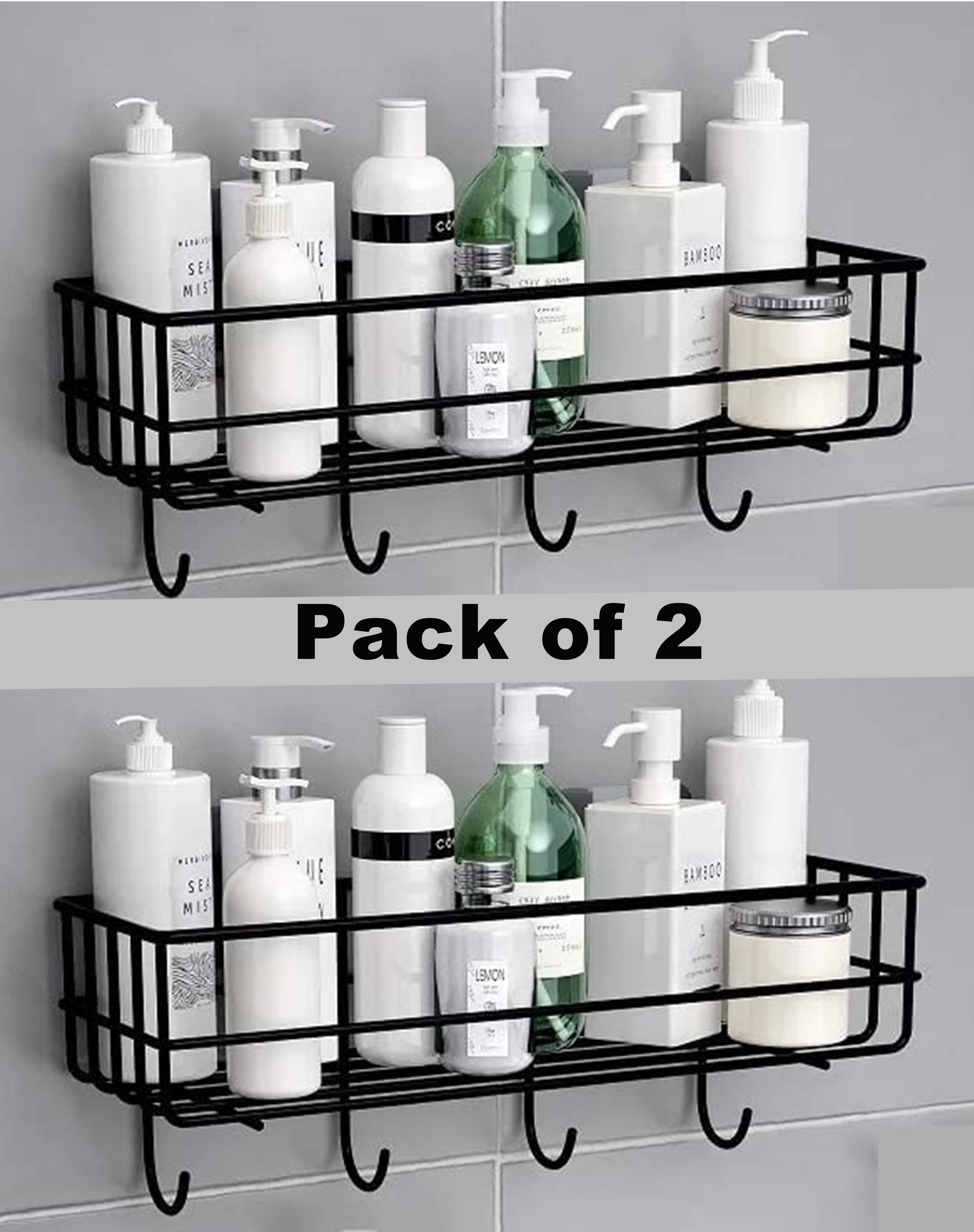 Wall Mounted (Pack of 2) bathroom Shelf/Rack/Storage Organizer for bathroom Stainless Steel Wall Shelf