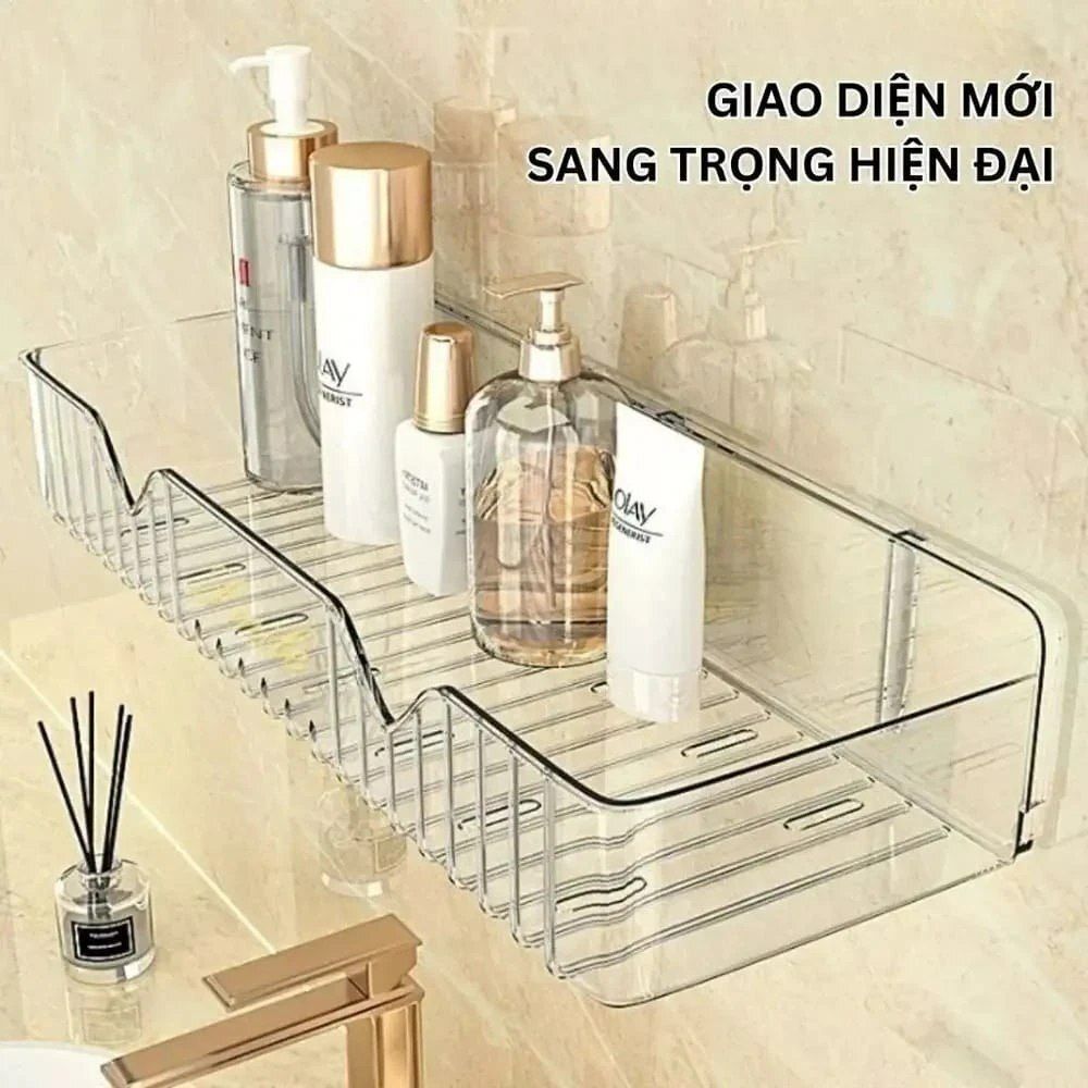 noetic Acrylic Bathroom and Kitchen Shelf | No-Drill Wall Mounted Bathroom Organizer Plastic Wall Shelf-picture-13