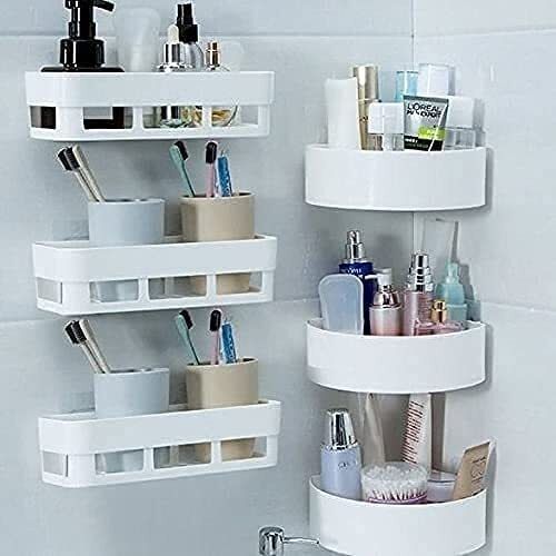 SET OF 6 ABS Home Decor Kitchen Bathroom Accessories Sets Plastic Wall Shelf Plastic Wall Shelf-image-35