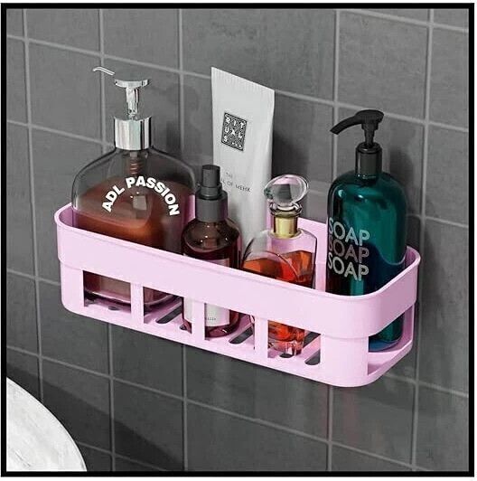 sjk Self Adhesive Multi-Purpose Wall Hanging BATHROOM floating Shelf Plastic Wall Shelf-picture-28