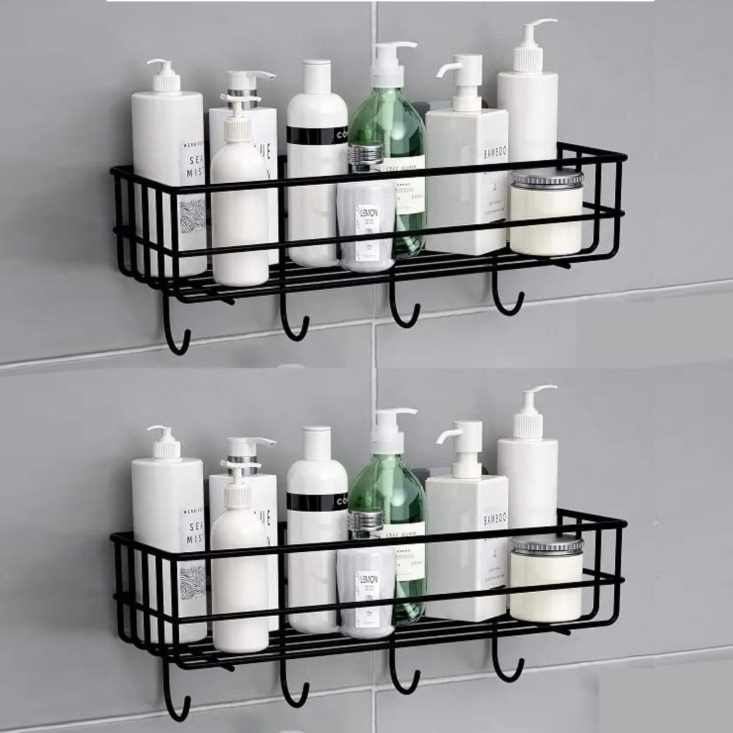 Stainless Steel Wall Shelf (Number of Shelves - 2, Black) Stainless Steel Wall Shelf-image-35