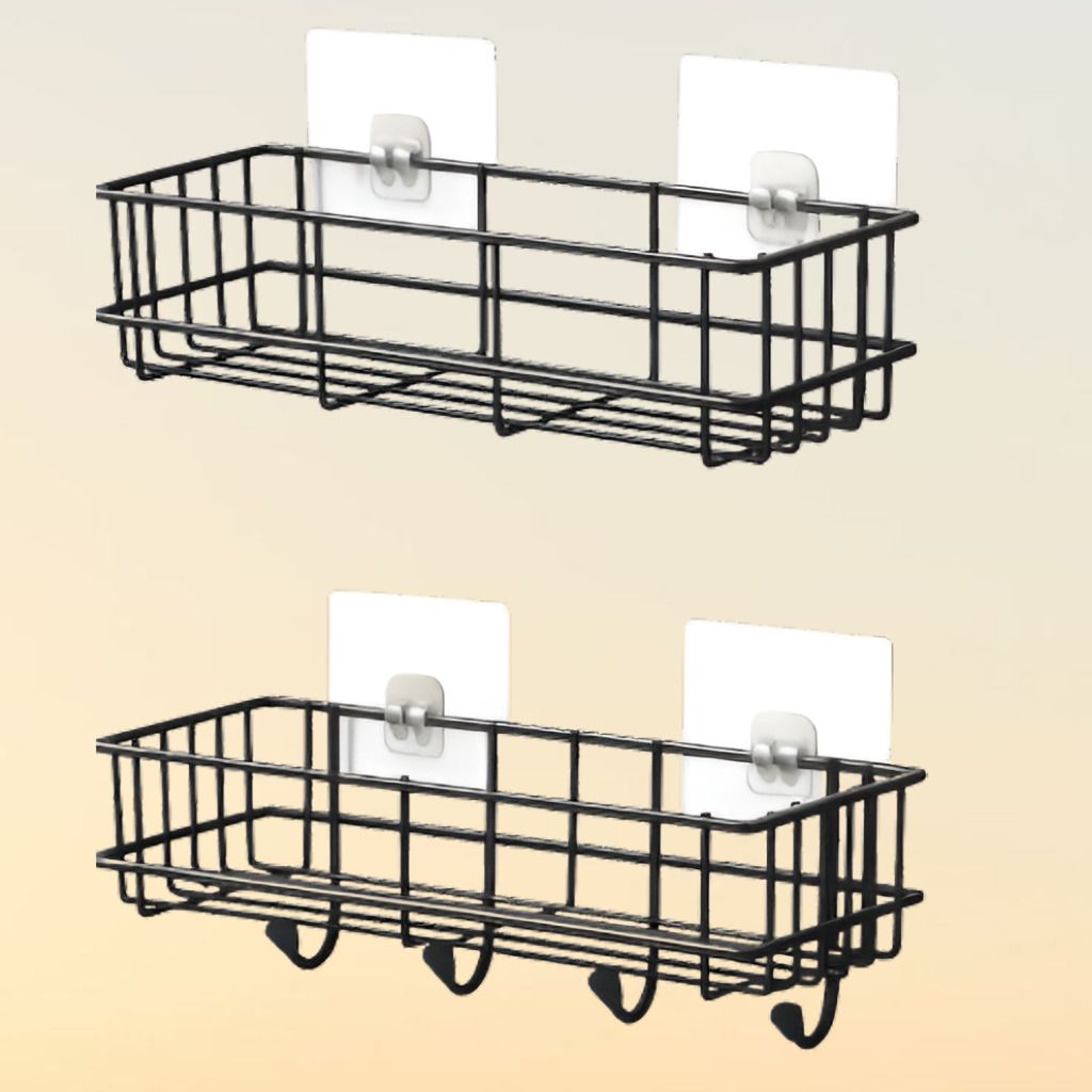 adonz Premium Self Adhesive Iron Utility Rack Iron, Steel Wall Shelf-picture-17
