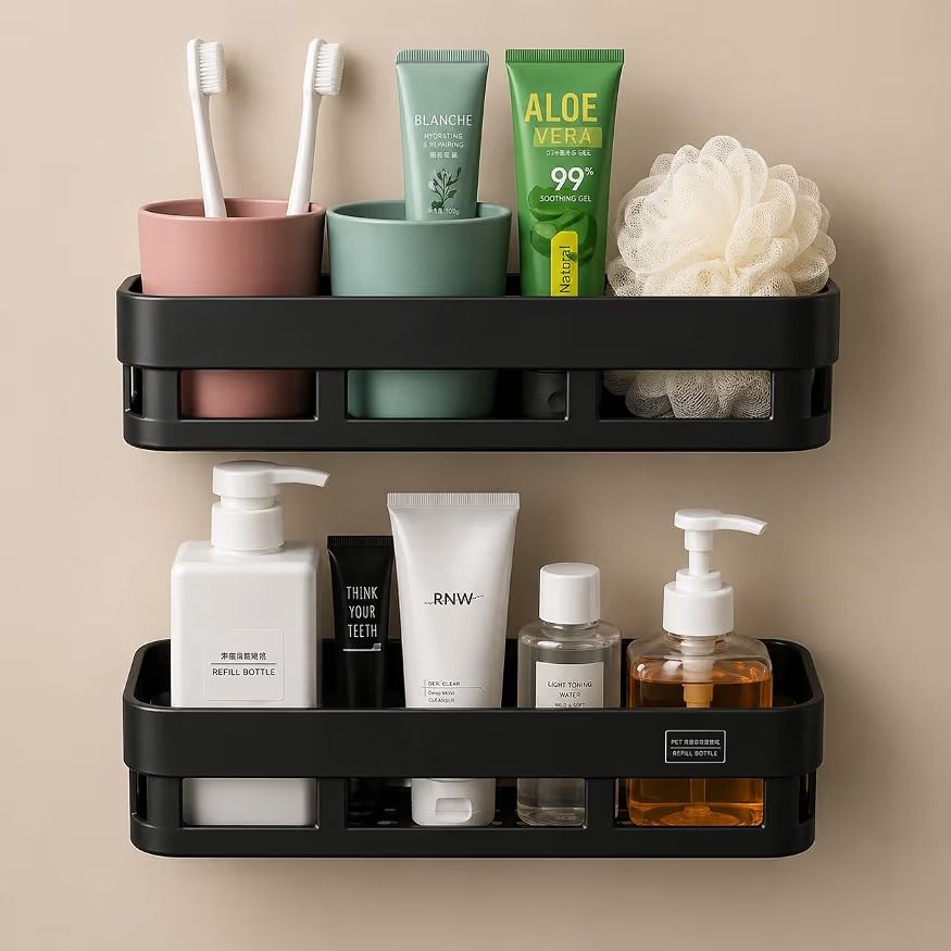 krv desire Modern Wall-Mounted Bathroom Storage Plastic Wall Shelf-picture-35