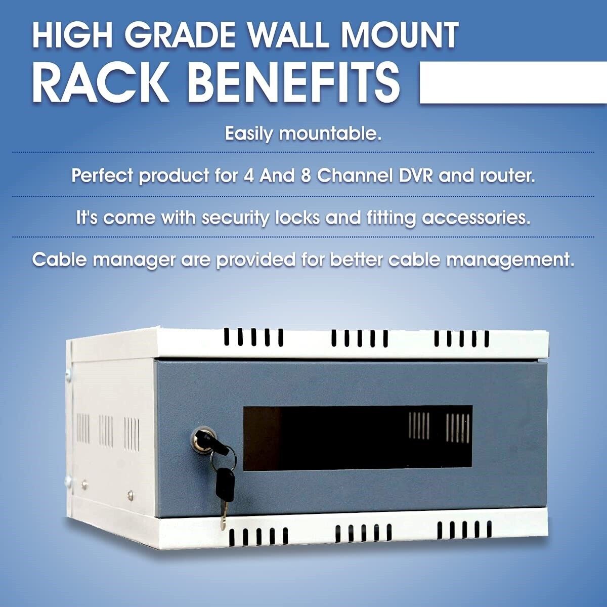 CCTV/DVR/NVR Cabinet Box/Wall Mount with Lock/Server Rack with Power Socket- 1U Iron, Glass Wall Shelf-image-37