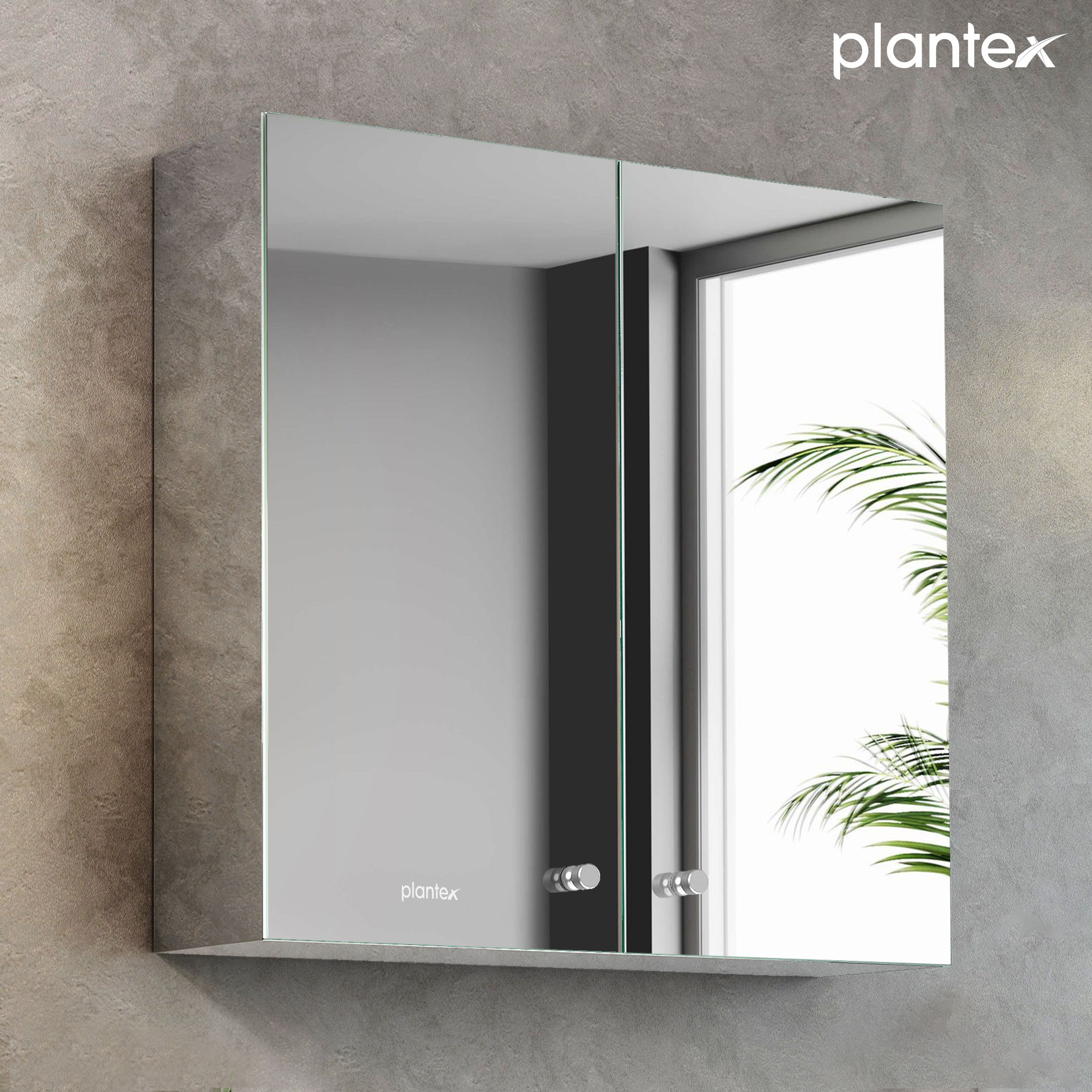Platinum 304 Mirror Cabinet with Double Door/Bathroom Accessories (18x18 Inches) Stainless Steel Wall Shelf-image-44