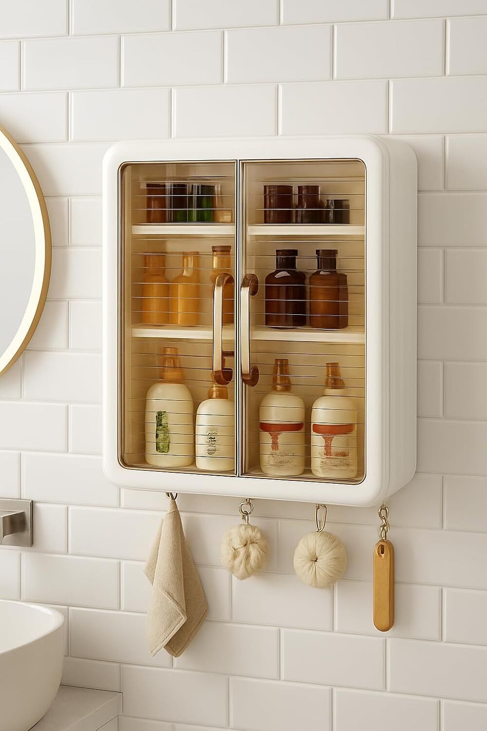 deagan Bathroom Storage Organizer/Bathroom Cabinet /Bathroom Shelf Plastic Wall Shelf-picture-13