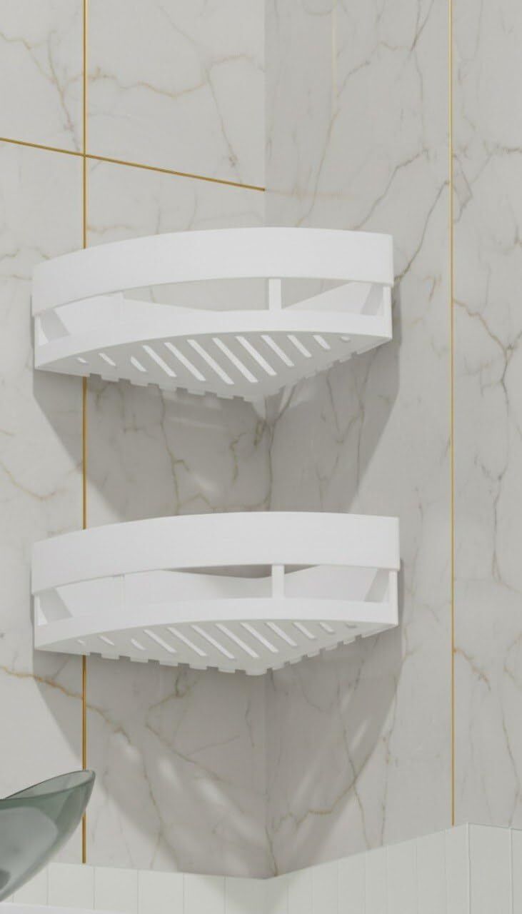 hvk Bathroom Wall Shelf Self-Adhesive Drill-Free Organizer Rack for Kitchen Plastic Wall Shelf-picture-45