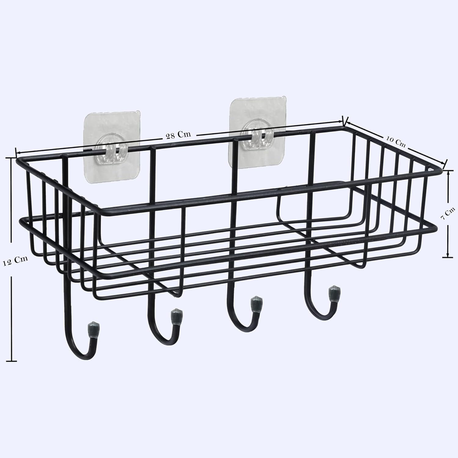 Multipurpose Wall Mounted Bathroom Storage Organizer Shelf Rack Iron Wall Shelf-image-1