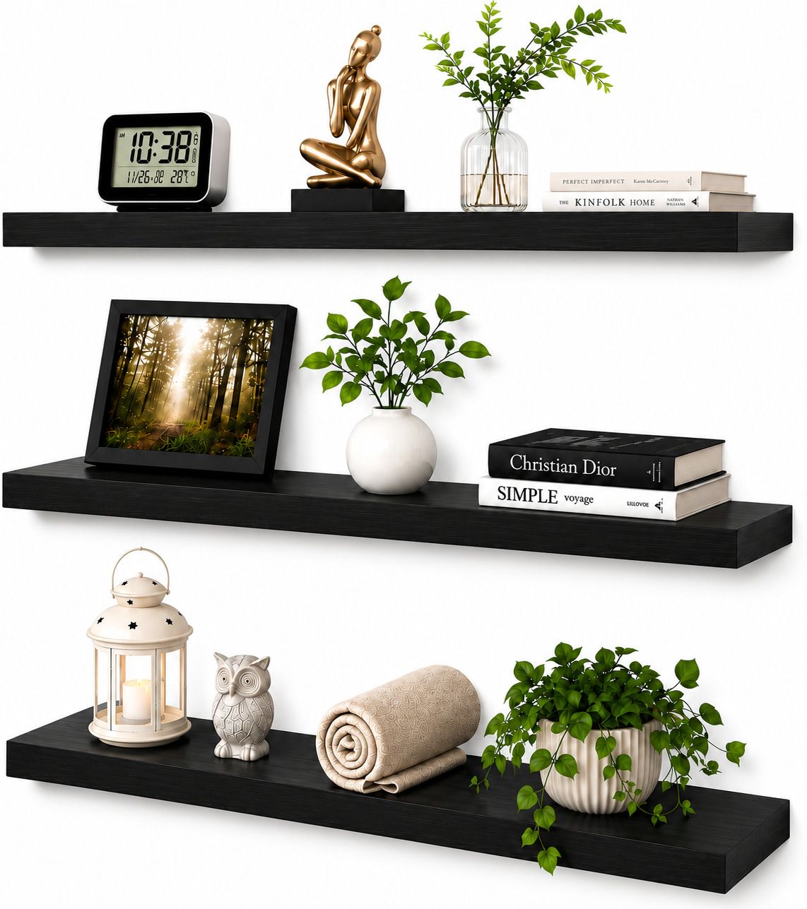 Modern Floating Wall Shelves Set of 3 MDF (Medium Density Fiber) Wall Shelf-image-27