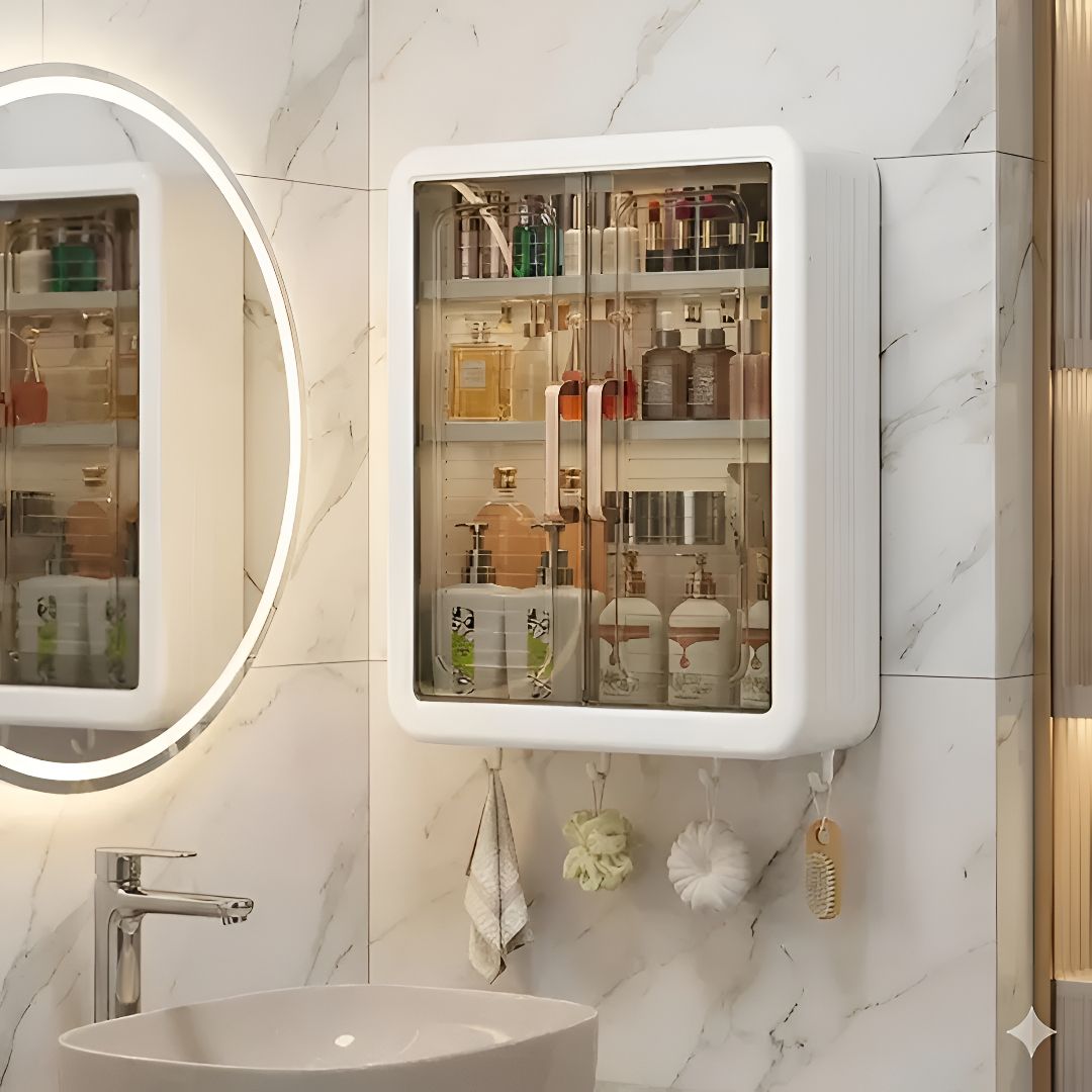 akoopar global Bathroom Babinet Plastic Wall Shelf-picture-10