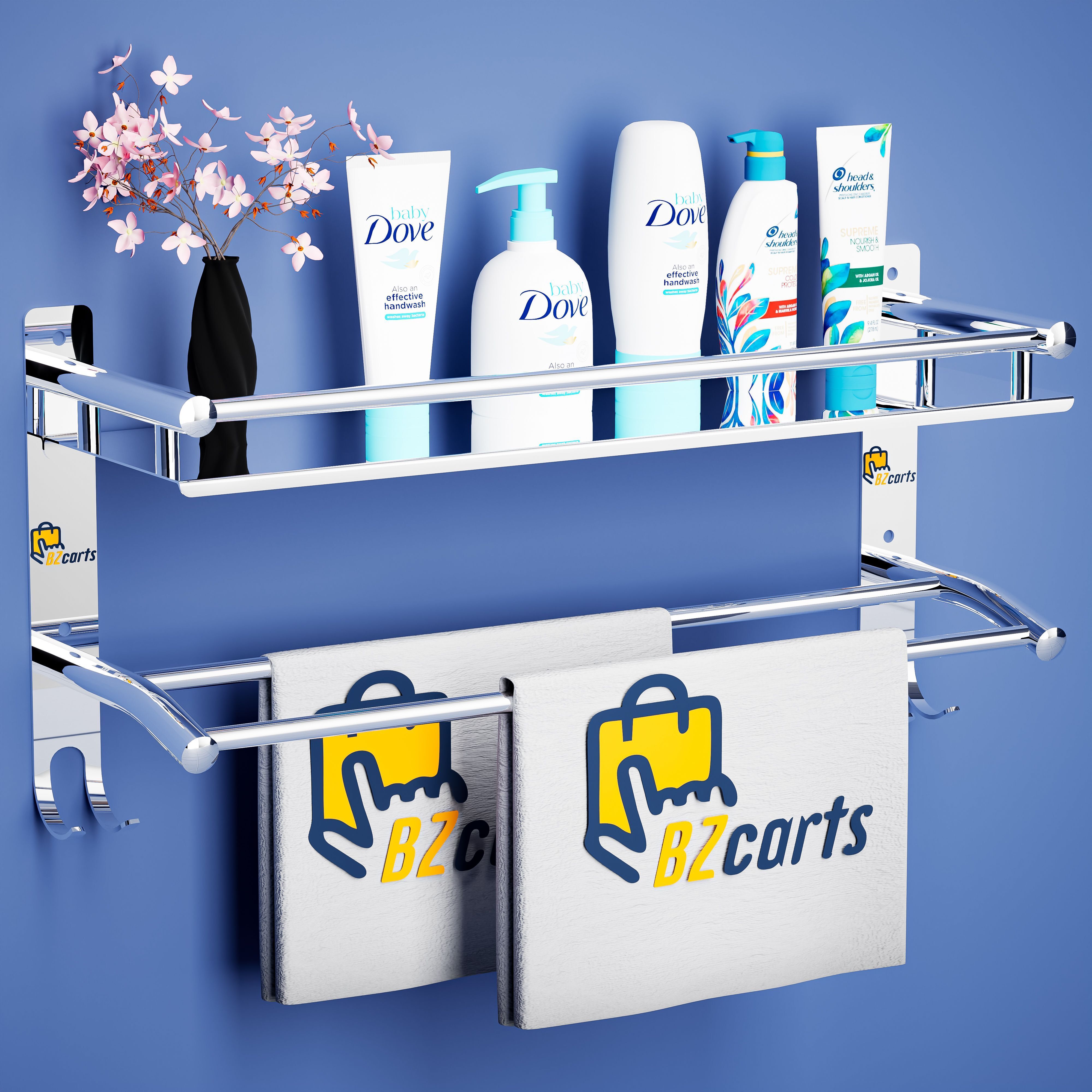 bzcarts BZc-1007-SS-CP Stainless Steel Wall Shelf-picture-10