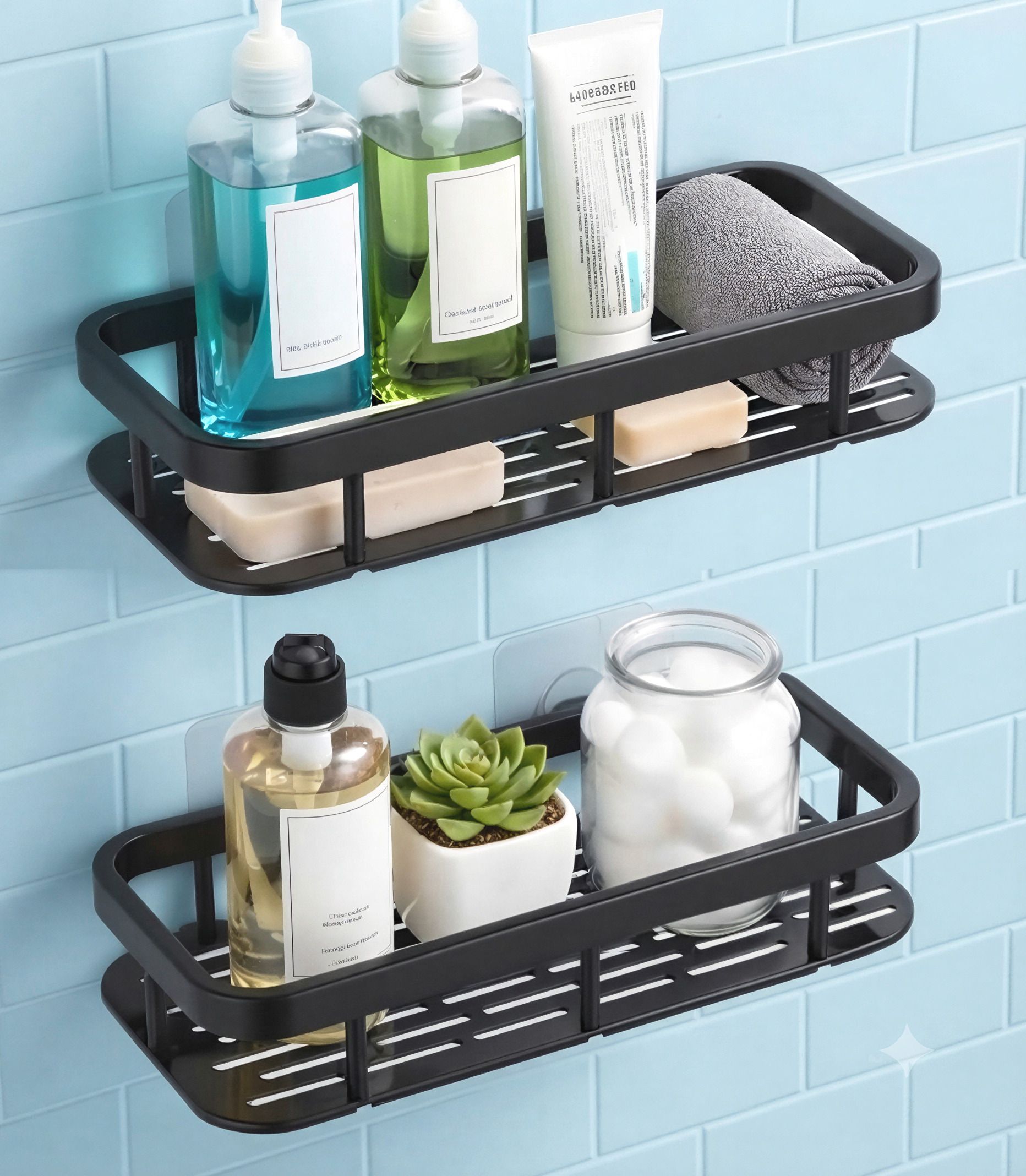 craftbin Wall Mount Bathroom Rack Shelf, Bathroom Stand, Bathroom accessories Organizer Plastic Wall Shelf-picture-37