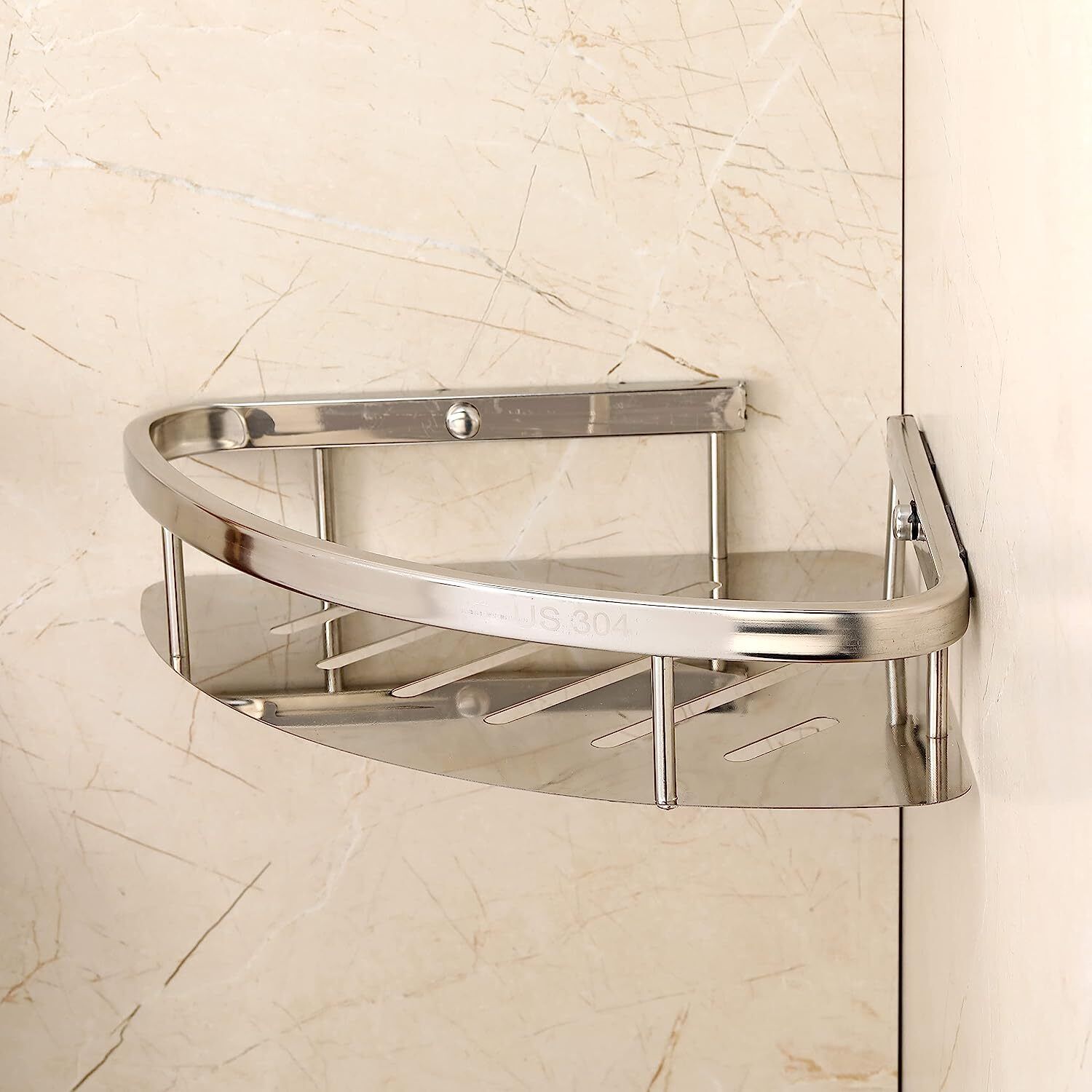 Wall Mounted Corner Corner 9x9-inch Bathroom Shelf/ Kitchen Shelf / Caddy Basket Stainless Steel Wall Shelf-image-16