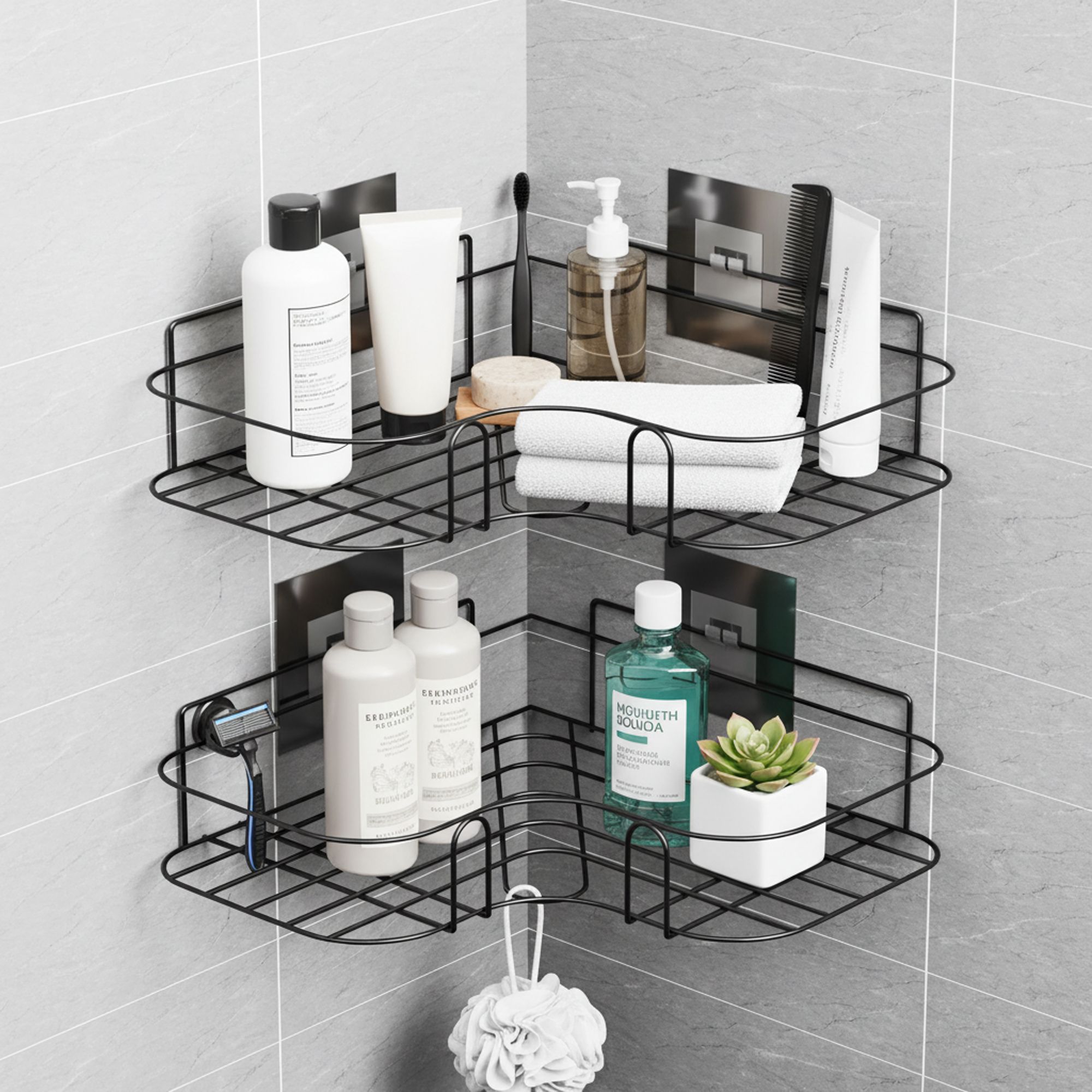ALMORA Bathroom stand/ Bathroom Organizer/ Kitchen Rack shelves Iron Wall Shelf